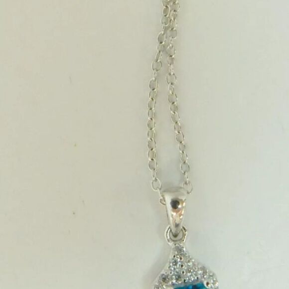 Artisan 925 Quartz & Pearl Pendant Necklace CZ Drop Earrings & Topaz Bracelet - Picture 4 of 12